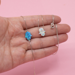 925er Kette & Armband synth Opal Fatimas Hand Groesse