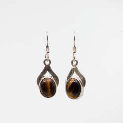 925 Sterlingsilber Ohrringe mit Tigerauge Edelstein Bild 2 925er Ohrringe mit Tigerauge