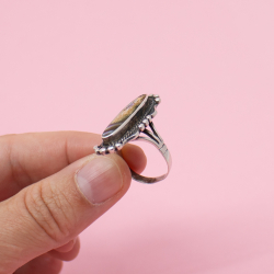 Native American 925 Silber Abalone Ring, Gr. 56 Bild 3 925er Ring mit Perlmutteinlage