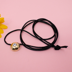 925er Silber Anhaenger vergoldet an Satin-Kordel Detail