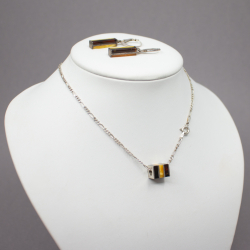 925er Silber Bernstein Set 3farbig Tragebeispiel