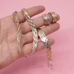 925er Silber Schmuckset Tricolore Alex Sternen Groesse