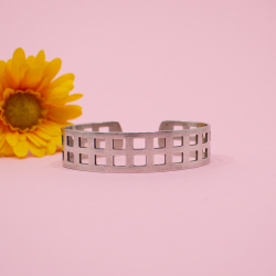 925er Sterling-Silber Armspange Brutalismus liegend