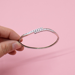 925er Sterlingsilber Armspange mit Zirkonia