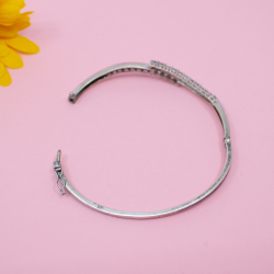 925er Sterlingsilber Armspange mit Zirkonia offen