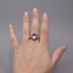 925er vergoldet Amethyst Ring Tragebeispiel