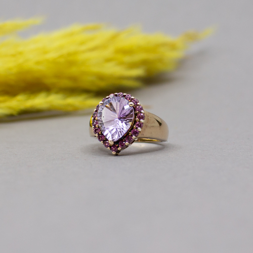925er vergoldet Amethyst Ring