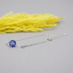 Alex Perry Halskette 925 Silber 'blue crystal cube' Bild 1 Alex Perry 925er Kette mit blauem Anhaenger