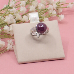 Eleganter 925 Sterlingsilber Ring - Rubin Cabochon Bild 3
