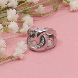 FOSSIL Steel mit Zirkonia, Gr. 52