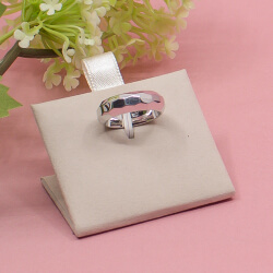 facettierter 925 Silber Ring, Gr. 53 - Neuware