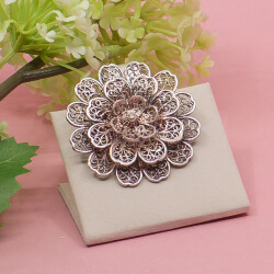 Florale vintage Brosche aus 925er Silber - filigran