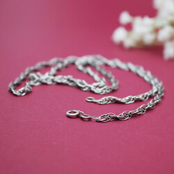 Vintage 925er Kette gewebt, 62 cm