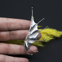Großer solitär Ohrring 'Flügel' 925 Sterlingsilber