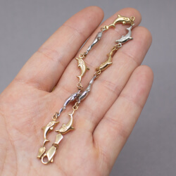 333 Gold+Weißgold Armband Delphine Groesse