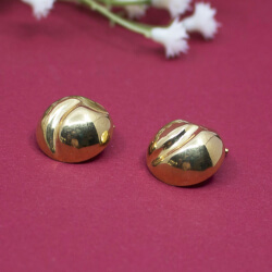 333 / 8 Karat Gelbgold Damen Ohrclips - Halbkugel 333 Gold Ohrclips