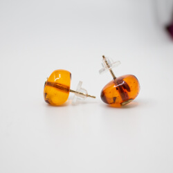 585er Gold Ohrstecker mit Bernstein Seite