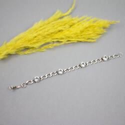 Vintage 835er Silber Armband mit Bergkristall Bild 4 835 Panzerarmband mit Bergkristall, Front