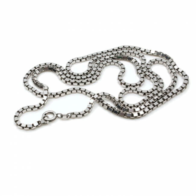 835 Silber Kette Venezianer Eckig Front
