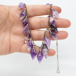 835er Amethyst Kette+Armband, Detail Kette