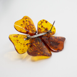 835er Bernstein Brosche Blume Rueckseite