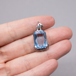 835er Jugendstil Anhaenger mir blauem Stein Groesse