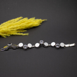 Modernist Design Bergkristall Armband 835 Silber 835er Vintage Armband mit Bergkistall Brutalismus