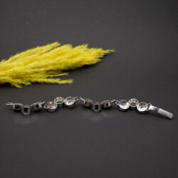 835er Vintage Armband mit Bergkistall Brutalismus Rueckseite