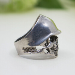 925 Sterlingsilber Biker Totenschädel Ring Seite