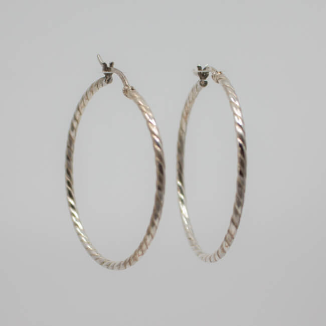 925er Sterling-Silber Creole, 4 cm - Spirale
