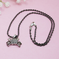 925 Silber Kette/Anhänger mit Ornament-Krebs (Mobil)