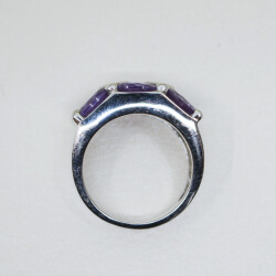 925 Silber Ring mit lila Zirkonia, Gr. 58 Bild 4 925 ring lila zirkon Seite