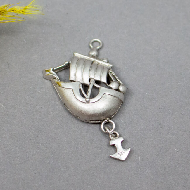 925er Sterling-Silber Anhänger 'Kogge' Bild 1 925er Sterling-Silber Anhänger 'Kogge' Front