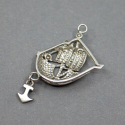 925er Sterling-Silber Anhänger 'Kogge' Bild 3 925er Sterling-Silber Anhänger 'Kogge' Rückseite