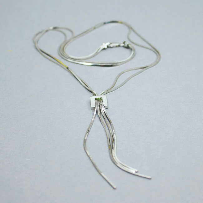 925 Sterlingsilber Schlangenkette vierreihig, Front