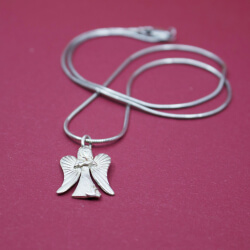 925 Sterlingsilber Kette mit Schutzengel Anhänger