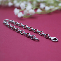 925er Sterling Silber Glieder-Armband, 19.5 cm 925 Silber-Armband Seite