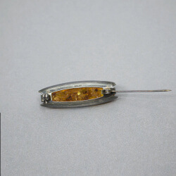 925 Silber Brosche Fischland Rückseite