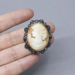 Antike Brosche/Anhänger Gemme/Kamee 925 Silber Bild 2 925 Silber Brosche Gemme