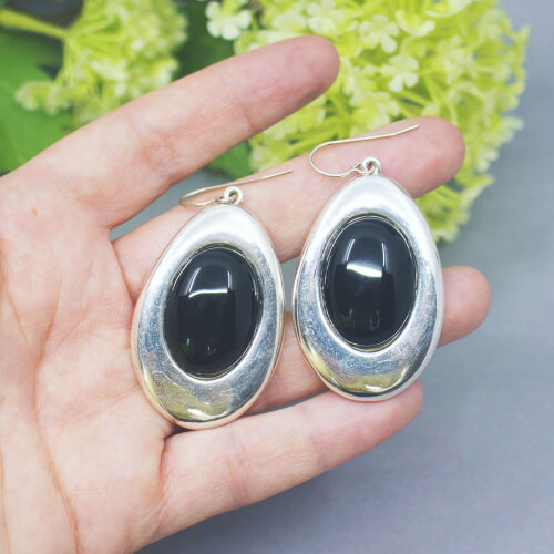 925 Sterlingsilber Ohrringe mit Onyx-Stein Simon Sebbag Designs (SSD)