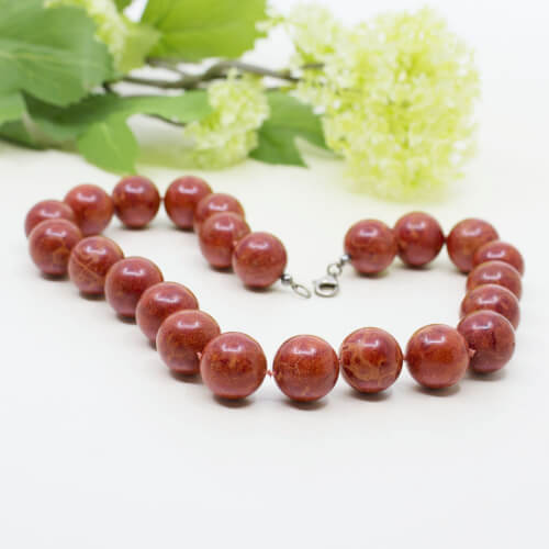 925 Sterlingsilber Schaumkoralle Kette Front