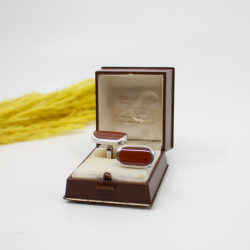 Zeitlose Manschettenknöpfe Victor Mayer Pforzheim Vintage 925er Achat Unisex Manschettenknoepfe Box