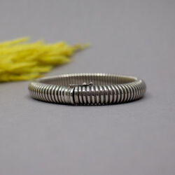 Flexibles Unisex Armband 'Rillenoptik' 925 Silber 925er Armband 'Armadillo'