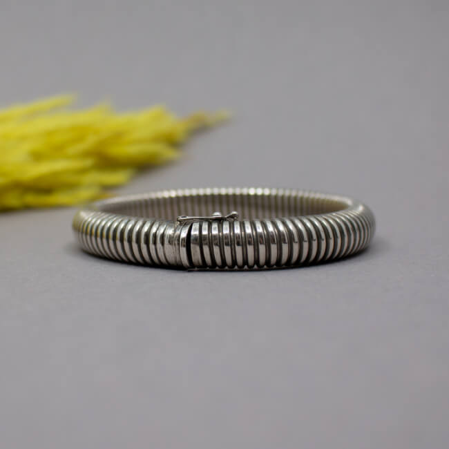 Flexibles Unisex Armband 'Rillenoptik' 925 Silber Bild 1 925er Armband 'Armadillo'