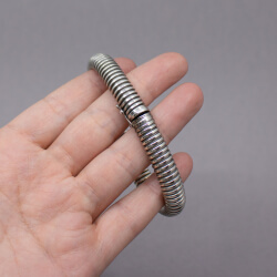 Flexibles Unisex Armband 'Rillenoptik' 925 Silber Bild 3 925er Armband 'Armadillo' Schliesse