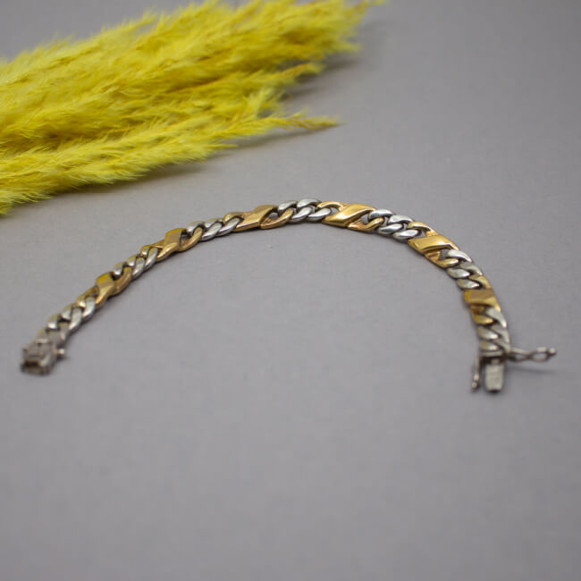 925er Armband Massiv bi-colore