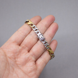 925er Armband Massiv bi-colore Groesse