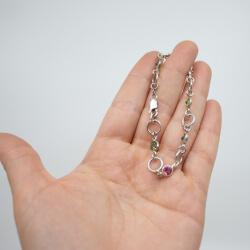 Armband mit bunten Glaskristallen 925 Silber Bild 3 925er Armband mit bunten Zirkonia groesse