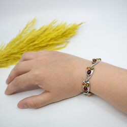 925er Bernstein Armband mit 3 Bernstein-Farben Tragebeispiel