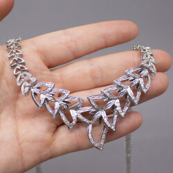 925er Collier mit Glitzerstein Groesse